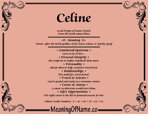 celine betekenis|what does celine mean.